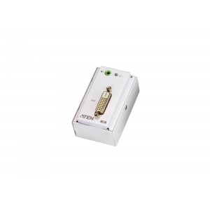 Aten DVI Over 2 Cat 5 Extender with MK Wall Plate, 8-segment equalization adjustment switch