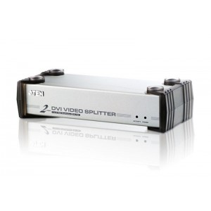 Aten Video Splitter 2 Port DVI Video Splitter w/ Audio, 1920x1200@60Hz, Cascadable to 3 Levels (Up to 8 Outputs)
