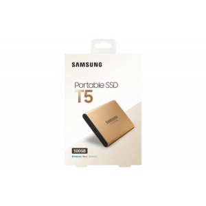 Samsung T5 Portable SSD 500GB/Up to 540MB/Sec Transfer speed/Rose Gold/51g