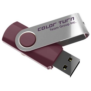 Team Group USB Drive 4GB, Colour Turn, USB2.0, Purple & Silver, Rotating, Capless, 15MB/s Read*, 11g, Lifetime Warranty