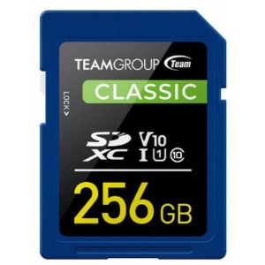Team Classic SD Memory Card - 256GB - UHS (Ultra) Speed Class 1(U1), Supports Video Speed Class 10(V10).