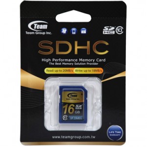 Team Group Memory Card SDHC 16GB Class 10 16MB/s Write Lifetime Warranty