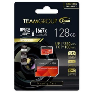 Team Group Xtreem 128GB Micro SDXC UHS-II U3 Read up to 250MB/s Write up to 100MB/s