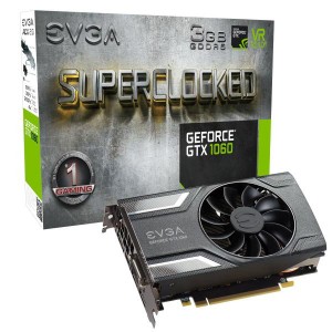EVGA GeForce GTX1060 SC Gaming Graphics Card 3GB GDDR5 PCIE Full Height ACX 2.0 (Single Fan) DVI-D, DPx3 HDMI Max 4 Outputs