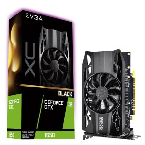EVGA Geforce GTX1650 Black XC Gaming Graphics Card 4GB GDDR5 PCIE Full Height Single Fan DPx2 HDMI Max 3 Outputs