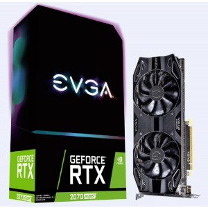 EVGA GeForce RTX 2070 SUPER BLACK GAMING, 08G-P4-3071-KR, 8GB GDDR6, PCIE, DisplayPort 1.4, HDMI 2.0b, HDCP 2.2