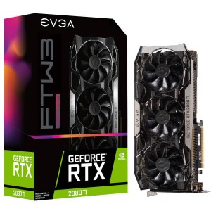 EVGA Geforce RTX2080Ti FTW3 Ultra Gaming Graphics Card, 11GB GDDR6, PCIE, Full Height, iCX2 & RGB LED Fans x 3, DP x3, HDMI, Max 4 Outputs