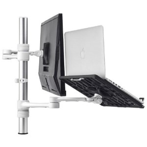 Atdec Notebook monitor arm combo mount - White