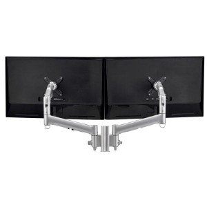 Atdec AWM Dual monitor mount solution on a 135mm post - bolt - white