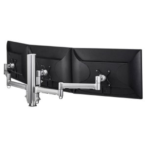 Atdec AWM Triple monitor arm solution - 710mm & 130mm articulating arms - 400mm post - F Clamp - silver