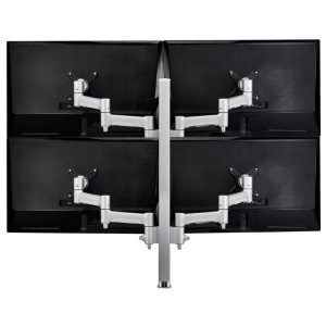 Atdec AWM Quad monitor arm solution - 460mm articulating arms - 750mm post - heavy duty clamp - white