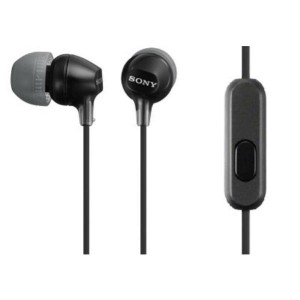 Sony MDREX15APB EX Monitor Headphones (In-Ear) - Black with in-line microphone and remote for hands free calls and music.