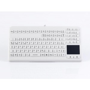 GETT InduKeys - Sanitizable Silicone USB Keyboard with Integrated Touchpad (IP68 Rated) - Grey