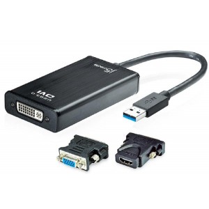 J5create JUA330U USB 3.0 DVI Display Adapter with VGA and HDMI Adapters