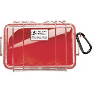 Pelican 1050 Micro Case - Clear with Red