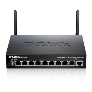 D-LINK DSR-250N Unified Wireless N Services Router with 8 LAN and 1 WAN Gigabit Interfaces (1 USB 2.