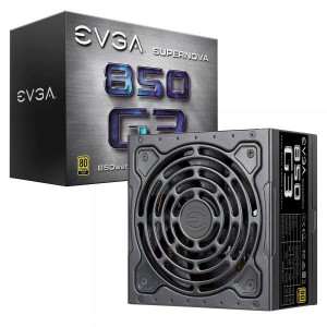 EVGA SuperNOVA 850 G3,80 Plus Gold 850W,Fully Modular,Eco Mode with New HDB Fan,10 Year Warranty,Includes Power ON Self Tester,150mm,Power Supply