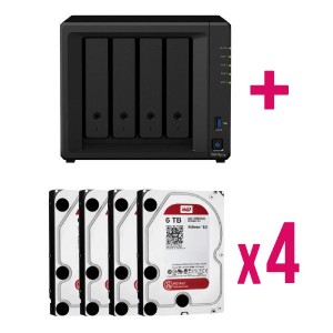 Bundle Synology DS418Play (4Bay) x 1 + x 4  WD RED 6TB NAS Hard Drives
