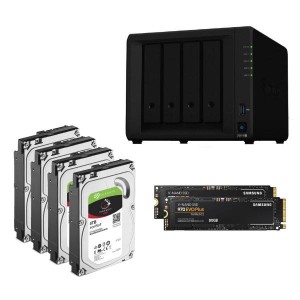 Synology Ultima Bundle - DS918+ x 1 NAS +  Ironwolf 4TB HDDs x 4 + Samsung M.2 NVMe 500GB x 2