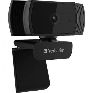 Verbatim 66631 Webcam - 2 Megapixel - 30 fps - Black - USB 2.0 - 1 Pack(s) - 1920 x 1080 Video - CMOS Sensor - Auto-focus - 65° Angle - Microphone - For Computer - Image 1