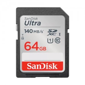 Sandisk SDSDUNB-064G-GN6IN Ultra 64GB SDHC SDXC UHS-I Memory Card 140MB/s Full HD Class 10 Speed Shock Proof Temperature Proof Water Proof X-Ray Proof Digital Camera - Image 1