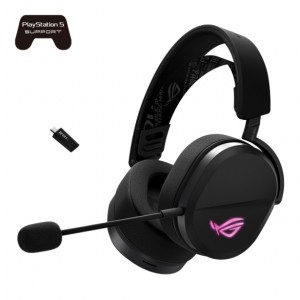 ASUS ROG PELTA Gaming Headset Black, Tri-Mode (2.4GHz/BT/USB-C), 50mm Titanium Drivers, 32Ω, 20Hz-20kHz, 10mm Mic, 70H Battery, 309g, RGB - Image 1
