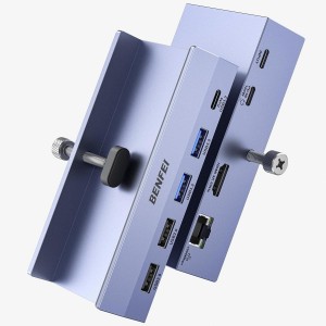 BENFEI 6971785944787 000396GY USB-C 8 in 1 Hub with Secure Clamp - 4K/60Hz HDMI + USB-C(10G)+ 2 * USB2.0 + 2 * USB3.0 + RJ45 +PD100W - Image 1