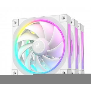 DEEPCOOL R-FL12-WHAPN3-G FL12 3IN1 WH (3-Pack) 120mm Unique ARGB Fans, Low Noise, 4-pin PWM, Fluid Dynamic Bearing, Addressable RGB LED - Image 1