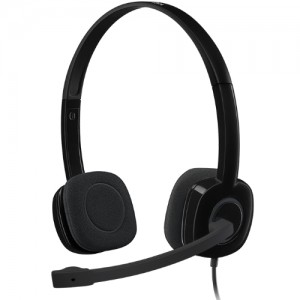 Logitech 981-000587 H151 Stereo Headset Light Weight Adjustable Headphones with Microphone 3.5mm jack In-line audio controls Noise-cancelling - Image 1