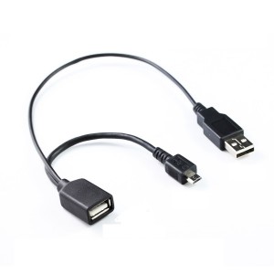 EZcool ACBEZCOTGWITHPOW Micro USB Male to USB Female Host for OTG Device / USB Power Cable Y Splitter - Image 1