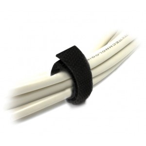 8ware 8WD-VELCT-25M 25m x 12mm Velcro Wide Cable Tie Hook & Loop Continuous One Sided Self Adhesive Fastener Sticky Tape Roll Black - Image 1
