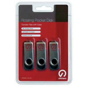 SHINTARO SH-R16GB-3PK 16GB Rotating USB 2.0 Pocket Disk - 3 Pack - Image 1