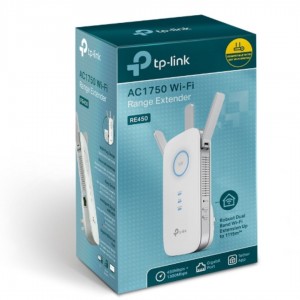 TP-LINK RE450 AC1750 1750Mbps Wi-Fi Range Extender 450Mbps@2.4GHz 1300Mbps@5GHz 1Gbps LAN Port 3xAntennas replaces RE580D RE590T - Image 1