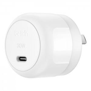 Belkin WCA008AUWH BoostCharge Compact 30W USB-C (PD 3.1) Wall Charger - White , Best for iPhone & Samsung, $2,500 CEW , 2 Years Warranty - Image 1