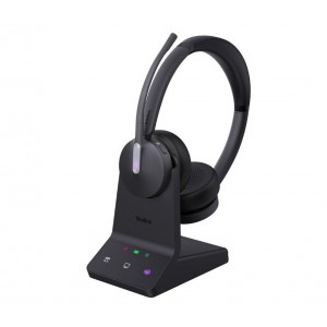 Yealink WH64-H-D-CH-MS WH64 Hybrid Dual with Charging Stand Teams DECT Wireless Headset, DECT & Bluetooth 3-Mic Noise Cancellation, DECT Dongle USB-A WDD60 - Image 1