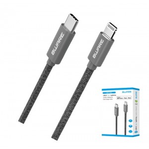 8ware 8W-USBCLIGHNING 1.5m Super Ultra USB-C to Lightning Cable Super Fast charging Strength Aluminium flexible nylon Apple iPone iPad iPod Mac Retail Pack - Image 1