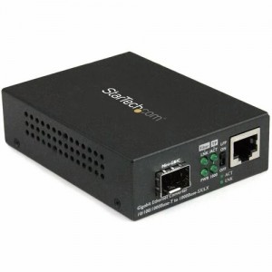 StarTech MCM1110SFP Multimode / Single Mode Fiber Media Converter - Open SFP Slot - 10/100/1000Mbps RJ45 Port - LFP Supported - IEEE 802.1q Tag VLAN - - Image 1