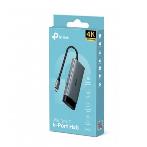 TP-LINK UH5020C USB Type-C 5 in 1 Hub, 4K@60Hz HDMI, 100W Power Delivery, 1× USB-C Data Port, 2× USB-A Data Ports. - Image 1