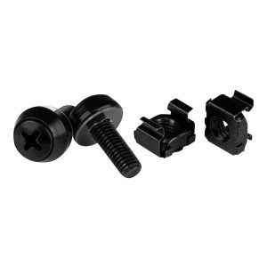 StarTech CABSCREWM62B M6 X 12MM - SCREWS AND CAGE NUTS - 100 PACK, BLACK 2YR - Image 1