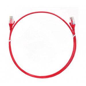 8ware CAT6THINRD-050M CAT6 Ultra Thin Slim Cable 0.5m / 50cm - Red Color Premium RJ45 Ethernet Network LAN UTP Patch Cord 26AWG for Data - Image 1