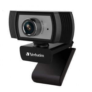 Verbatim 66614 1080p Full HD Webcam - Black/Silver FHD 1920x1080, 2.0 Mega Pixels, Compatible with Windows XP,7 8, 10, Android V5, MacOS 10.6 or Above - Image 1