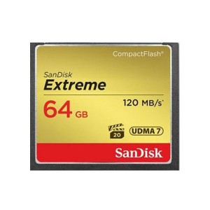Sandisk FFCSAN64GCFEB120 64GB Extreme CompactFlash Card with (write) 85MB/s and (Read)120MB/s - SDCFXSB-64G - Image 1