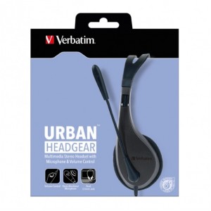 Verbatim 41646 Multimedia Headset with Microphone - 3.5mm Jack, Wide Frequency Stereo, 40mm Drivers, Comfortable Ergonomic Fit, Adjustable - Image 1