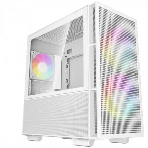DEEPCOOL R-CH360-WHAPE3D-G-1 CH360 Digital White Micro ATX Case, Digital Status Display, Tempered Glass Window,1x USB 3.0, 1x USB-C, HD Aud - Image 1