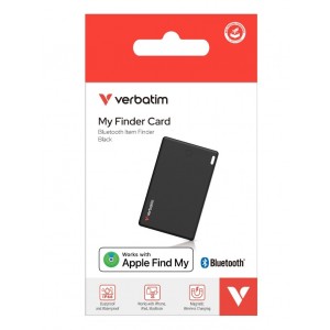 Verbatim 32138 My Finder Card Bluetooth Finder 1 pack- Black, Bluetooth Apple Find My - Image 1