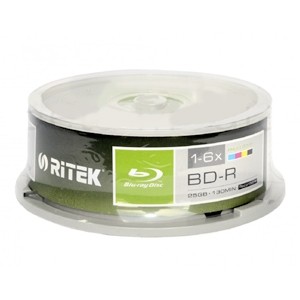 RITEK 4719303527867 BD-R / 25GB / 6X / 25 CAKE / WHITE 527867 - Image 1