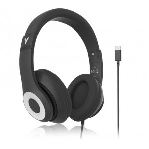 Verbatim 67031 Audio Headphone Mic Classic Type C - Black, Clear Sound, Comfort, Robust Construction, Easy modern connection. Headset. Office & School 2025 - Image 1