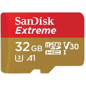 Sandisk SDSQXAF-032G-GN6MN 32GB MICRO SDHC EXTREME A1 V30, UHS-I/ U3, 100MB/s ,NO SD ADAPTER - Image 1