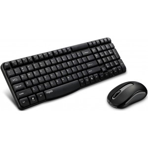 Rapoo X1800S-BLACK X1800S 2.4GHz Wireless Optical Keyboard Mouse Combo Black - 1000DPI Nano - Image 1