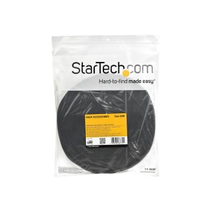 StarTech HKLP50 50FT (15.2M) HOOK AND LOOP ROLL, BLACK, CUT-TO-SIZE REUSABLE CABLE TIES, BULK - Image 1